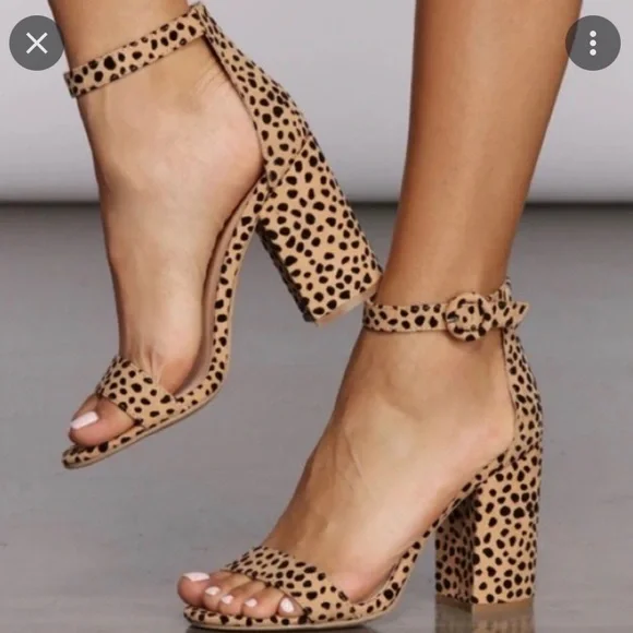 Qupid Cheetah Print Heels - Main Image